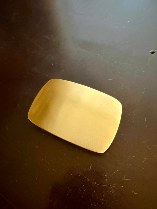 Solid Brass Belt Buckle Blank – 3x2 Curved Rectangle – Thick Engraving Ready Buckle – Raw Brass for Laser or CNC