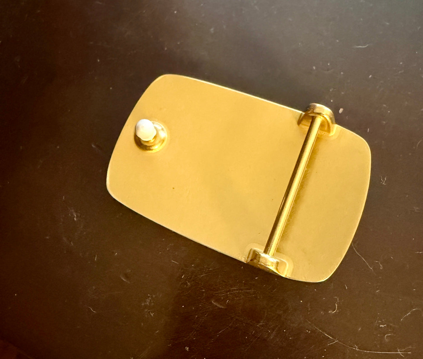 Solid Brass Belt Buckle Blank – 3x2 Curved Rectangle – Thick Engraving Ready Buckle – Raw Brass for Laser or CNC