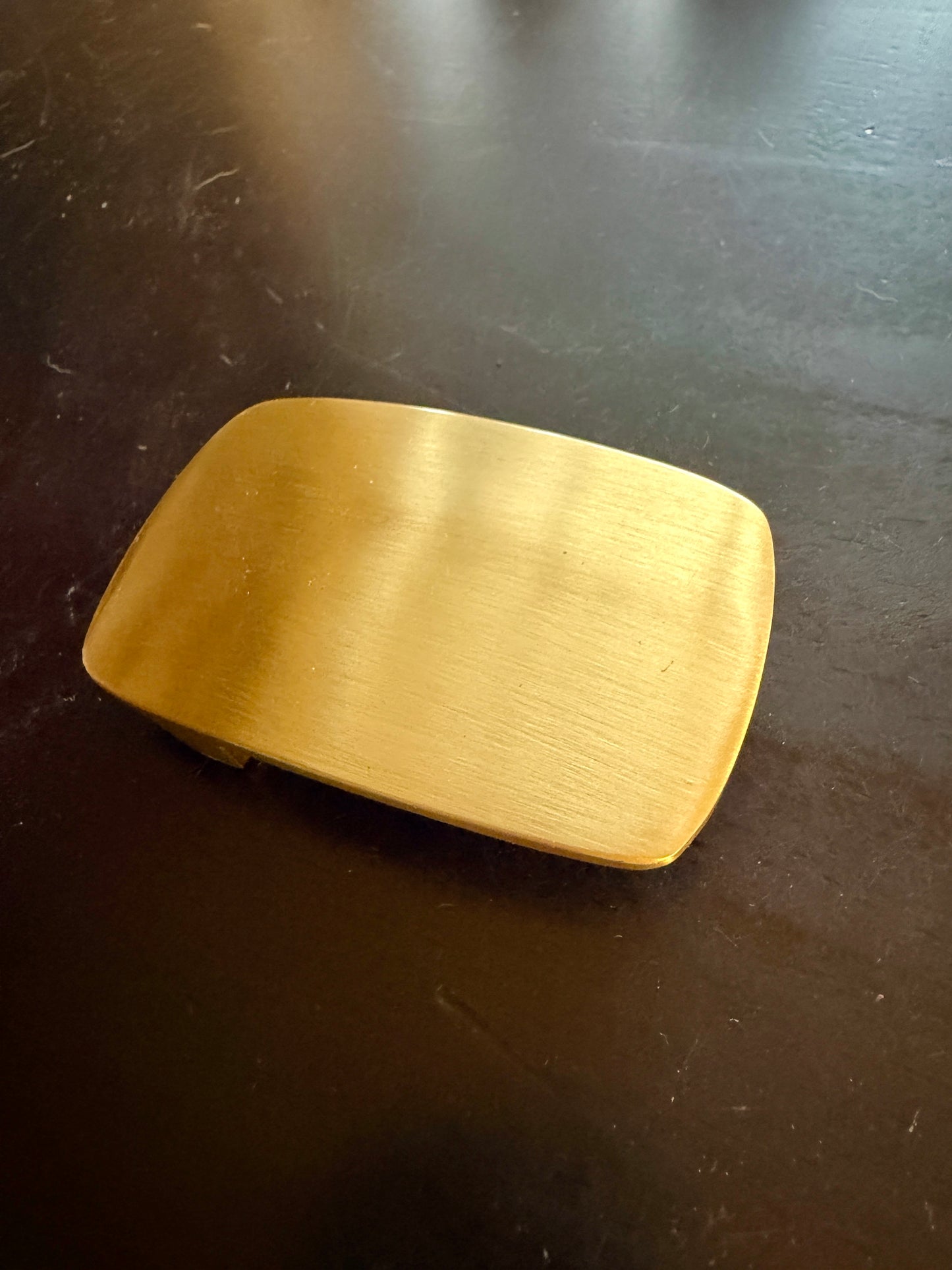 Solid Brass Belt Buckle Blank – 3x2 Curved Rectangle – Thick Engraving Ready Buckle – Raw Brass for Laser or CNC