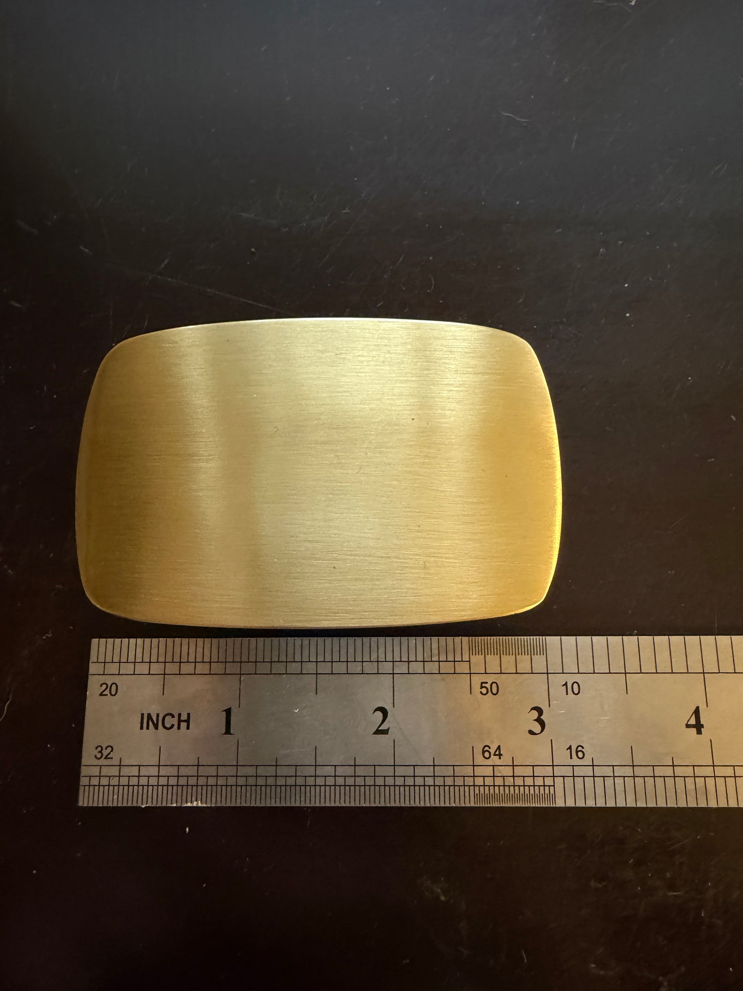 Solid Brass Belt Buckle Blank – 3x2 Curved Rectangle – Thick Engraving Ready Buckle – Raw Brass for Laser or CNC