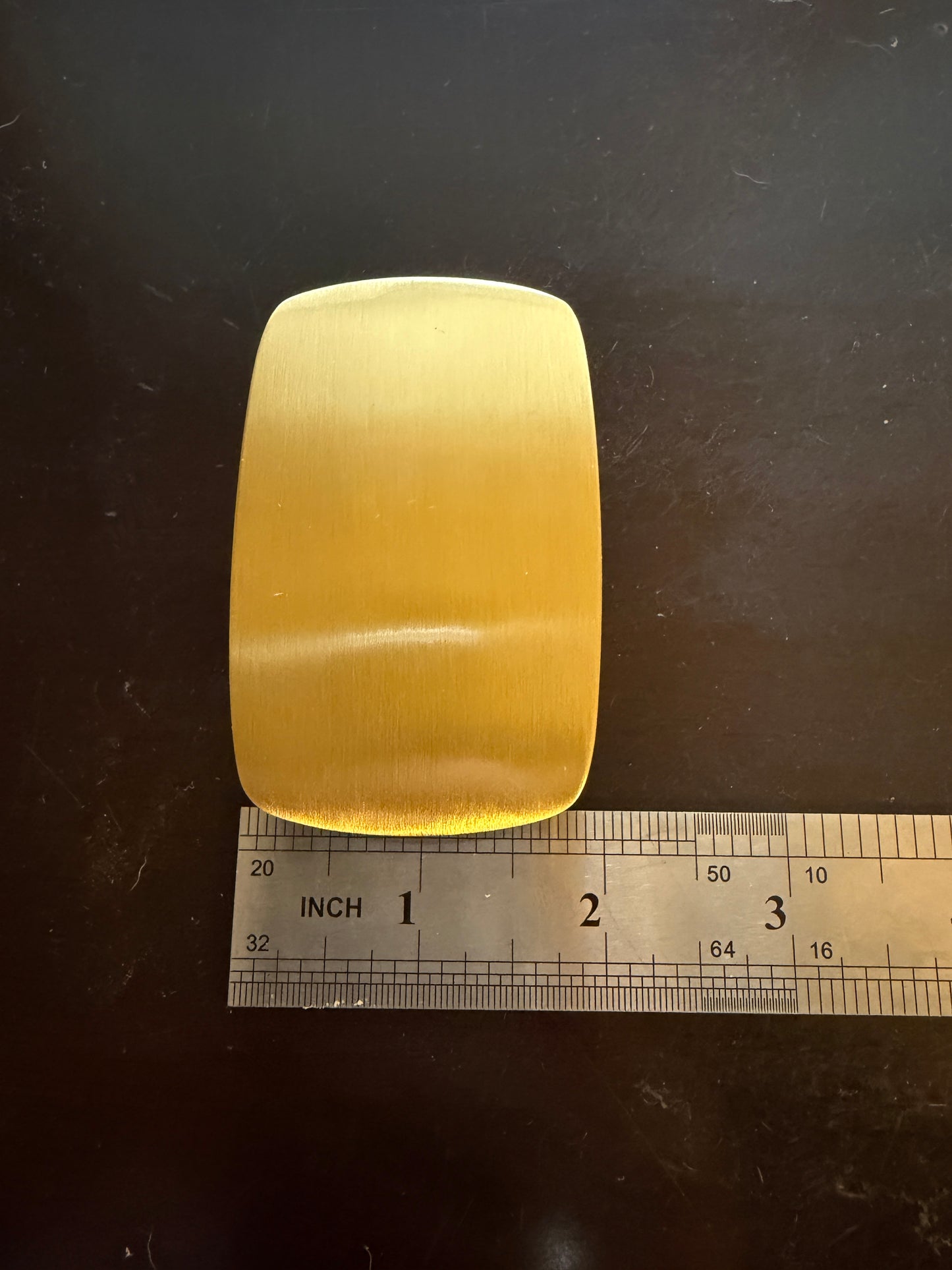 Solid Brass Belt Buckle Blank – 3x2 Curved Rectangle – Thick Engraving Ready Buckle – Raw Brass for Laser or CNC