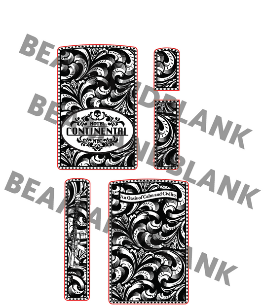 John Wick The Continental Zippo Laser Engraving File | Lightburn Ready Lighter Digital Download SVG AI EPS